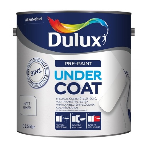 Dulux UnderCoat 3in1 töltő, folttakaró falfesték 2,5 L
