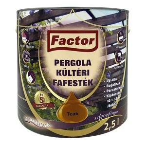 Factor Pergola kültéri fafesték teak  2,5 L