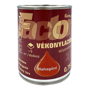 Factor vékonylazúr sf. 2in1 mahagóni  0,75 L