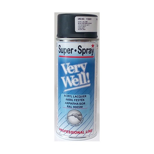Very Well 110337 fekete spray 400 ml RAL9005