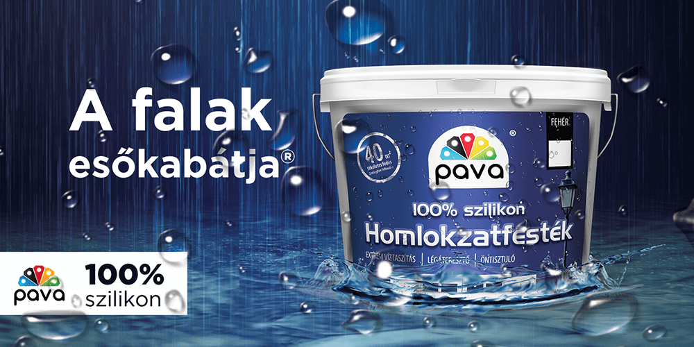 Páva Szilkon homlokzatfeték, a falak esőkabátja. Vízlepergő, páraátersztő öntisztuló falfesték