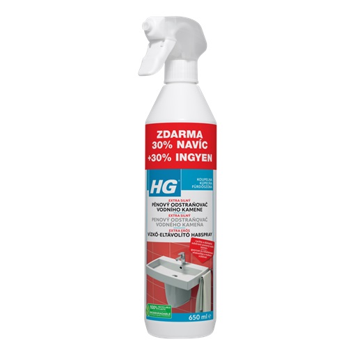 HG360505127 Extra erős vízkő-eltávolító habspray 650ml (+30%)