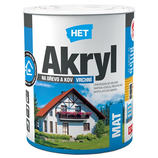 Het Akryl Mat Vizes Zománc Piros 0820  0,7 kg